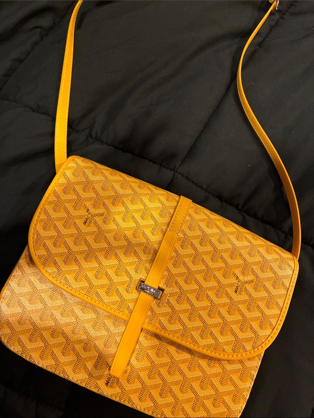 Goyard Yellow Goyardine Crossbody Bag